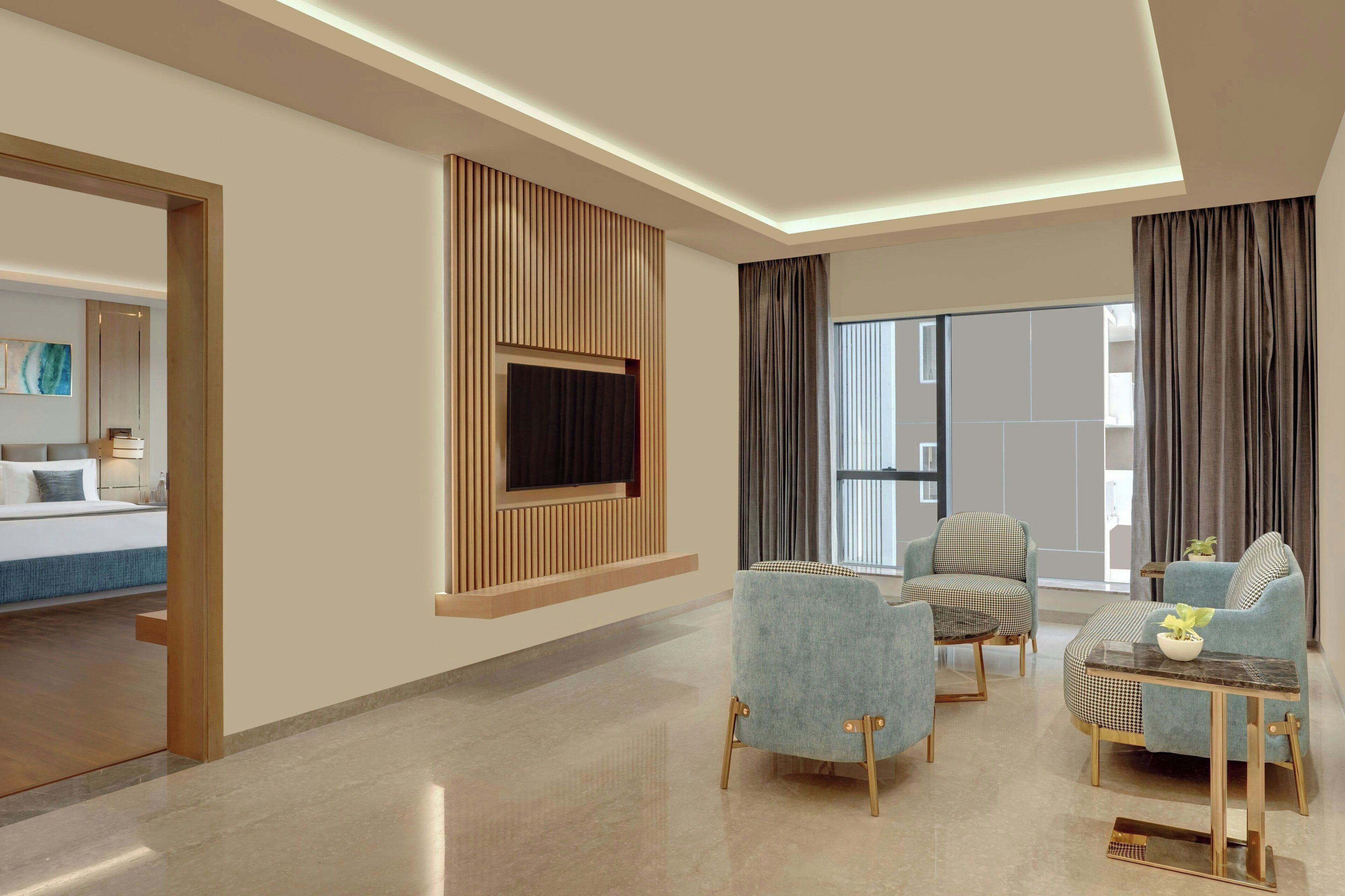 Svit Premium - 1 kingsize-säng - utsikt mot staden | Vardagsrum