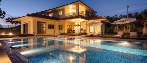 Villa, Balcony, Pool View | Terrace/patio