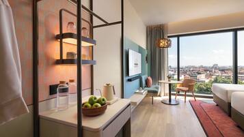 Deluxe Twin Room, Non Smoking, City View | In-room safe, desk, laptop workspace, iron/ironing board