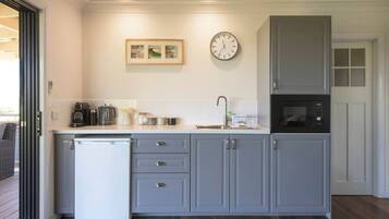 Fridge, microwave, toaster