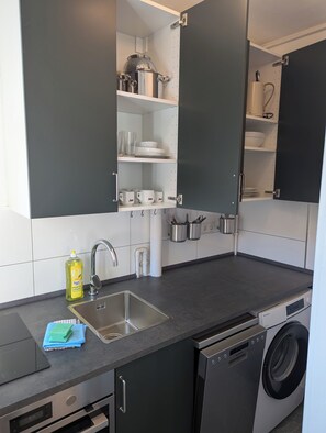 Microwave, oven, stovetop, dishwasher - Tiny City Apartment Lion - 3 Persons - Keybox (Braunschweig)