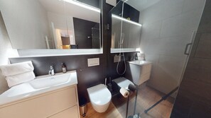 Shower, hair dryer, towels - Well located apartmenthouse with sideview of the lake of St. (St. Moritz)