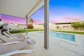 Terrace/patio - New 3BR w/ Private Pool • 5-Min Walk to Beach By Bocobay (Noord)
