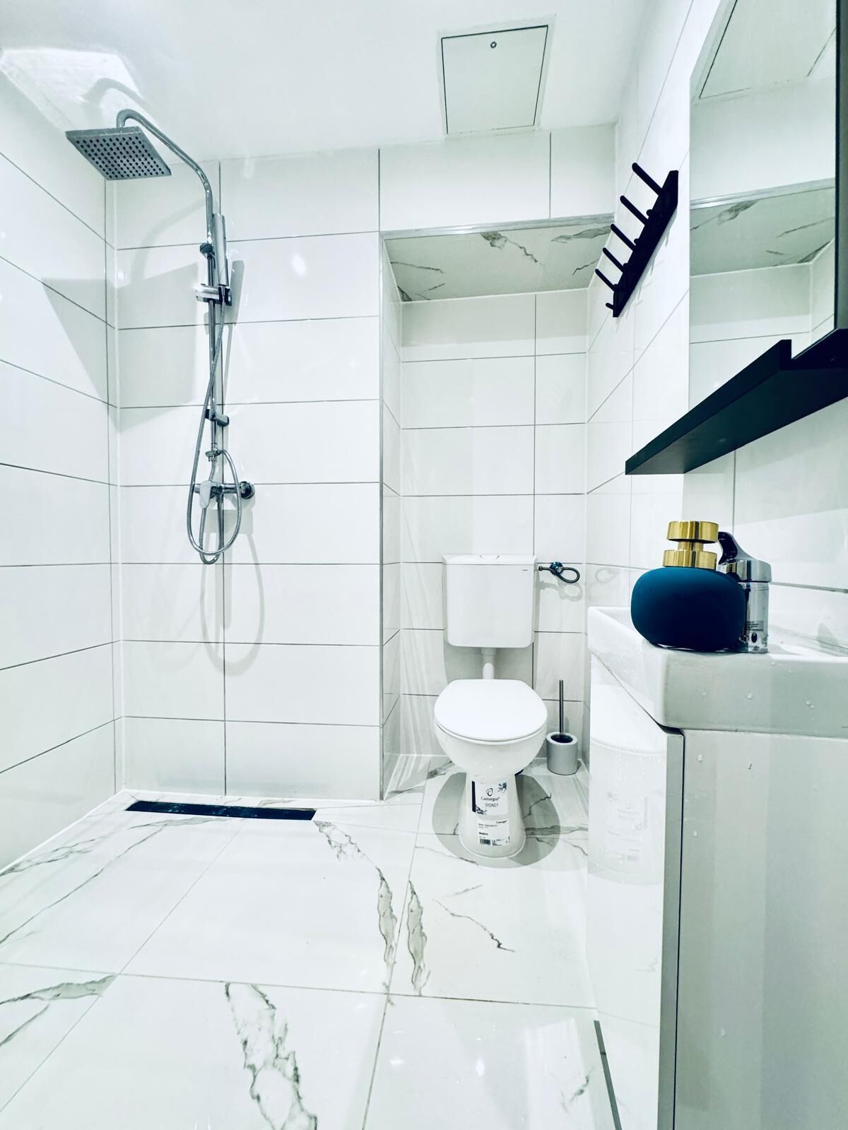 Departamento básico | Baño | Regadera, amenidades de baño gratuitas, secadora de cabello, toallas 