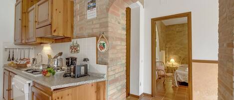Standard Apartment, Multiple Bedrooms, Mountainside (Charming Borgo Ciclamino) | Private kitchen | Fridge, oven, stovetop, dishwasher