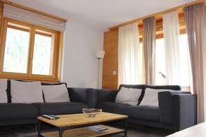 TV, DVD player - Very comfortable 4 room apartment for max. 6 persons : Living room - kitchen with dishwasher, microw (Grimentz)