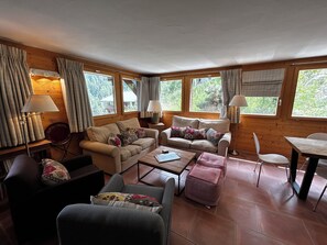 Fernseher, Kamin, DVD-Player