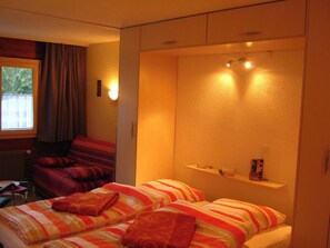 1 bedroom, Internet - Comfortable Studio for 2-4 persons : Living room with sofa-bed (1.40 x 1.90m) and 2 pull-down beds - (Grimentz)