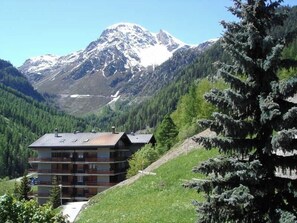 Exterior - Comfortable studio  for 2-4 persons : Living room with 2 sofa-beds and 2 pull-down beds - new kitche (Grimentz)