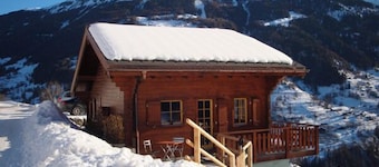 Comfortable chalet for 10-11 persons : living-room with wood stove - kitchen with dishwasher and mic