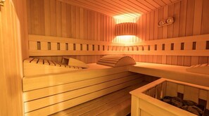 Sauna - Comfortable with Bio Sauna chalet for 8 persons : Living room with fireplace - kitchen with dishwash (Grimentz)