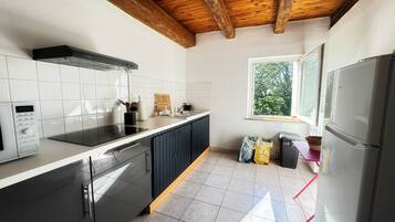 Réfrigérateur, micro-ondes, grille-pain