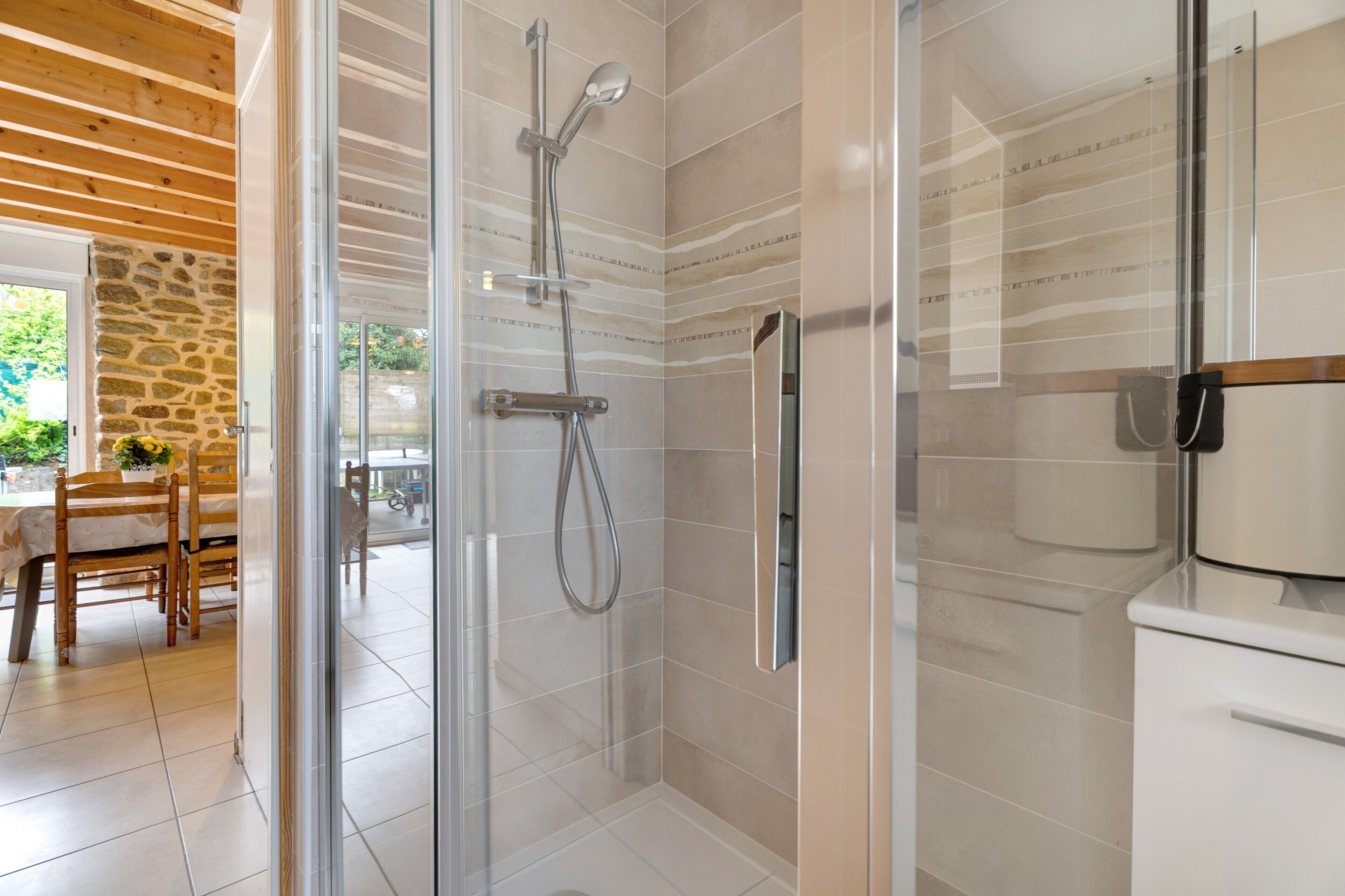 Shower, hair dryer