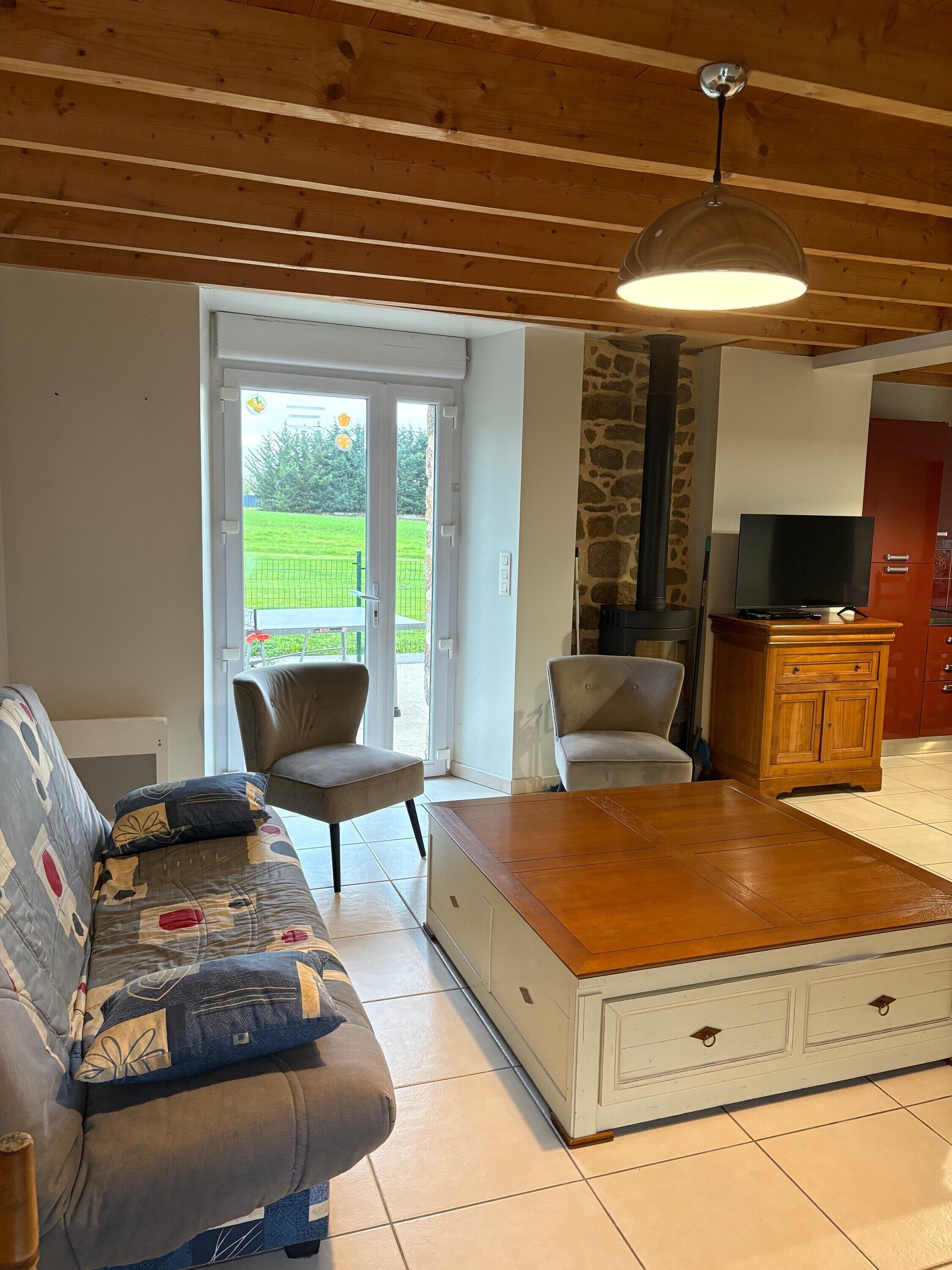 Tv, pejs, dvd-afspiller, bordtennisbord