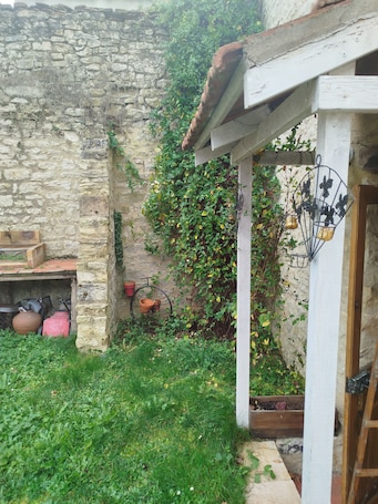 Property grounds. Rural house with small garden near the Cher