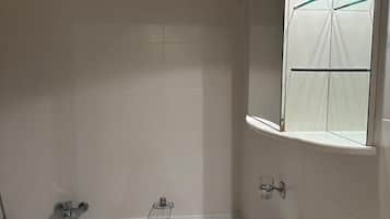 Hair dryer, towels, toilet paper