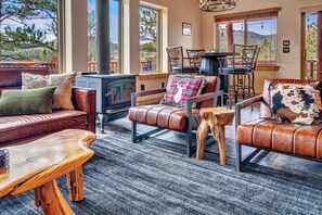 Télévision, cheminée, livres