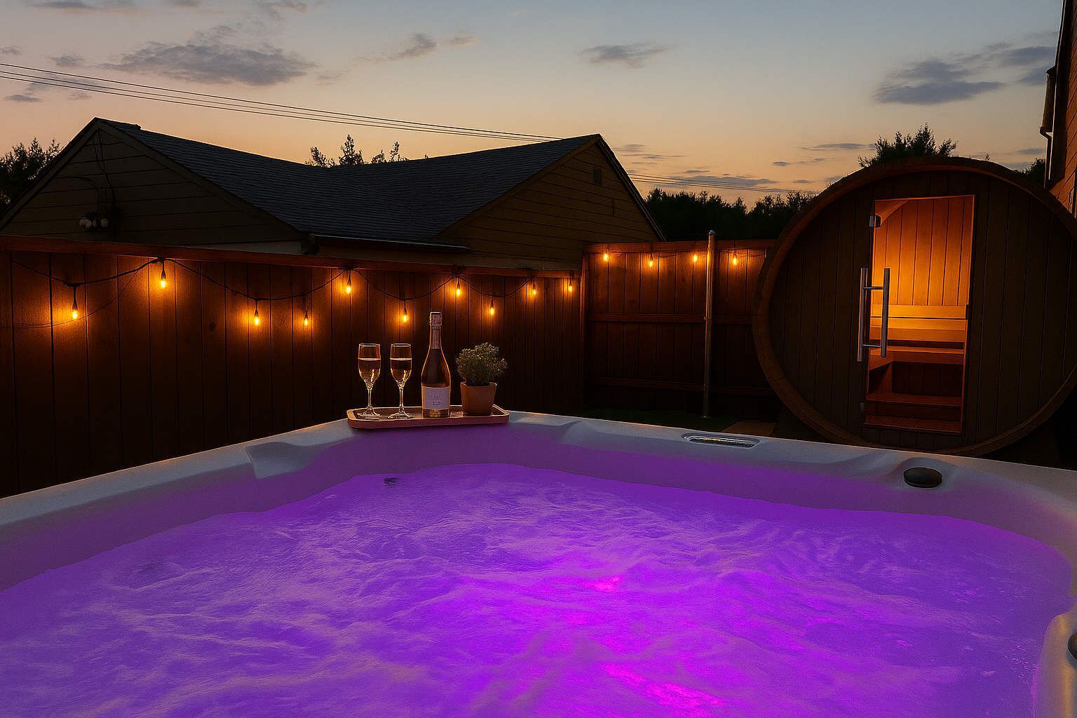 Outdoor spa tub