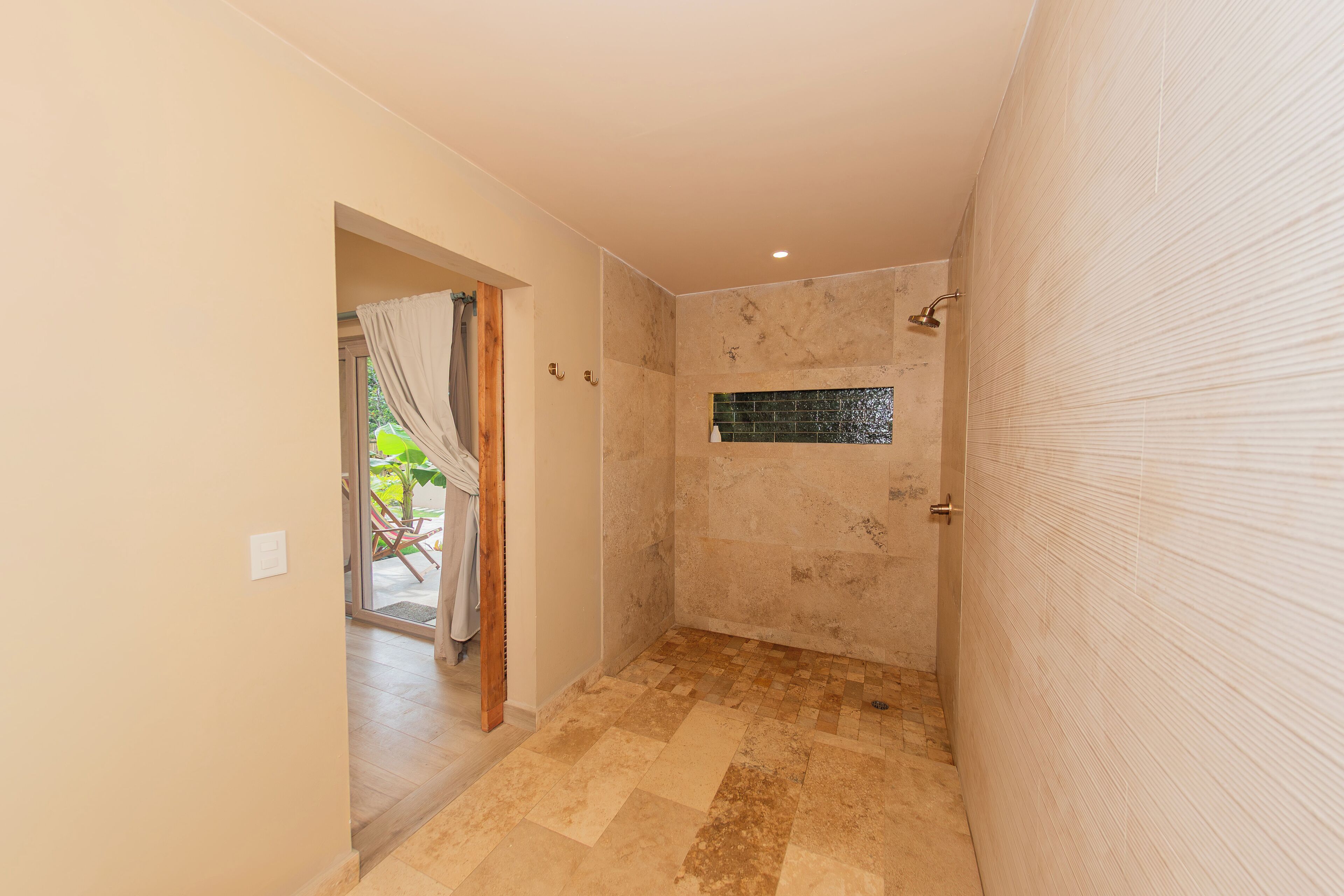 Junior Studio Suite, Pool View | Bathroom | Shower, towels, soap, shampoo