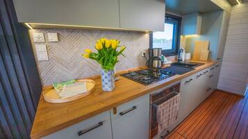 Fridge, oven, stovetop, dishwasher