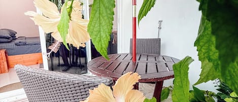 Tallelokero huoneessa, pimennysverhot, silitysrauta/-lauta