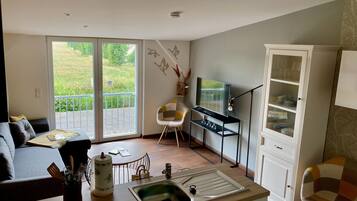 Fernseher, DVD-Player, Tischtennisplatte