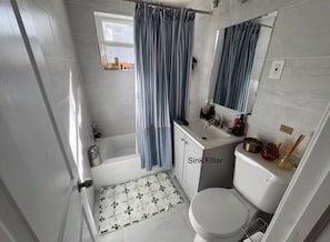 Deluxe Apartment | Bathroom | Free toiletries, hair dryer, towels, soap