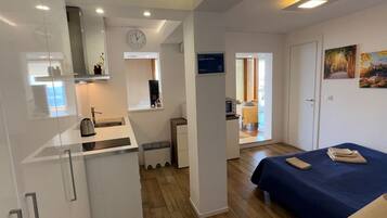 1 Schlafzimmer, BĂŒgeleisen/BĂŒgelbrett, kostenloses WLAN, BettwĂ€sche