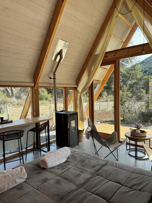 Superior Cabin, Garden View | Living area - El Diucón Eco Lodge (Meliquina)