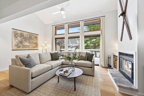 Televisión y chimenea 