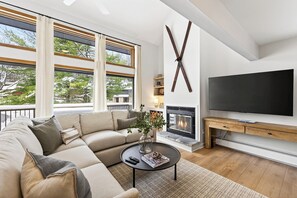 Télévision, cheminée