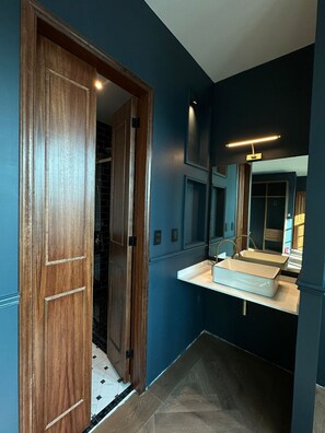 Deluxe Suite, City View | Bathroom | Shower, rainfall showerhead, free toiletries, hair dryer - The Sapphire Room (Mexico City)