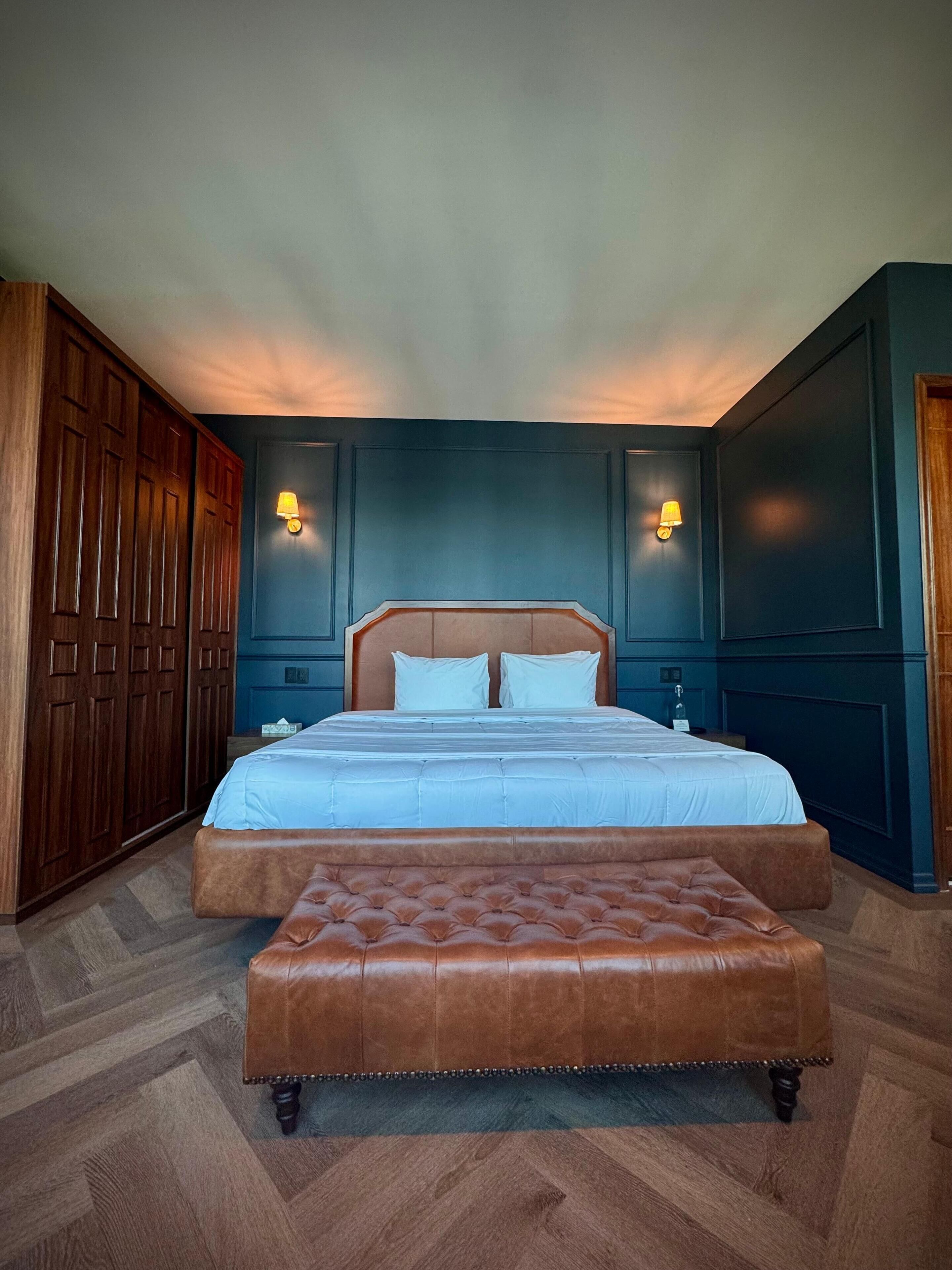 Phòng Suite Deluxe, quang cảnh thành phố | Bộ trải giường bằng vải cotton Ai Cập, bộ đồ giường cao cấp 