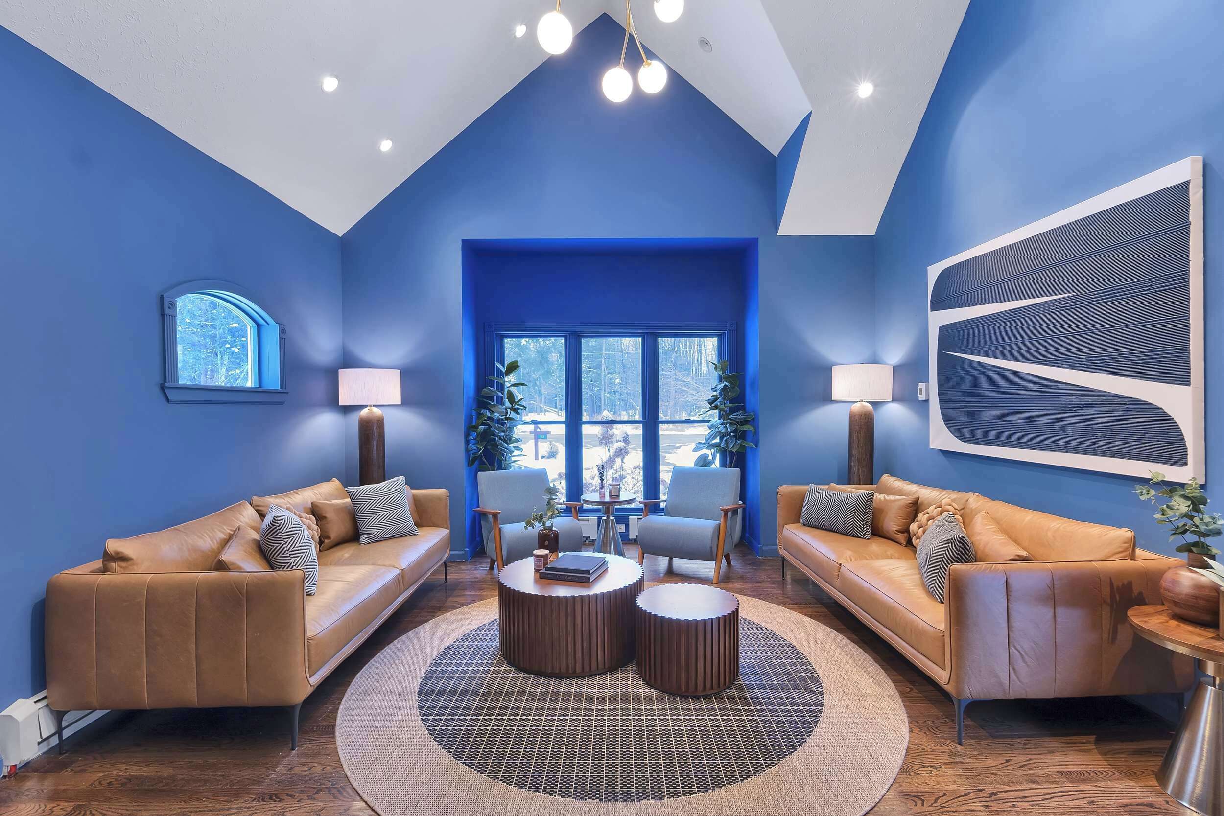 Smart TV, fireplace, video games, foosball