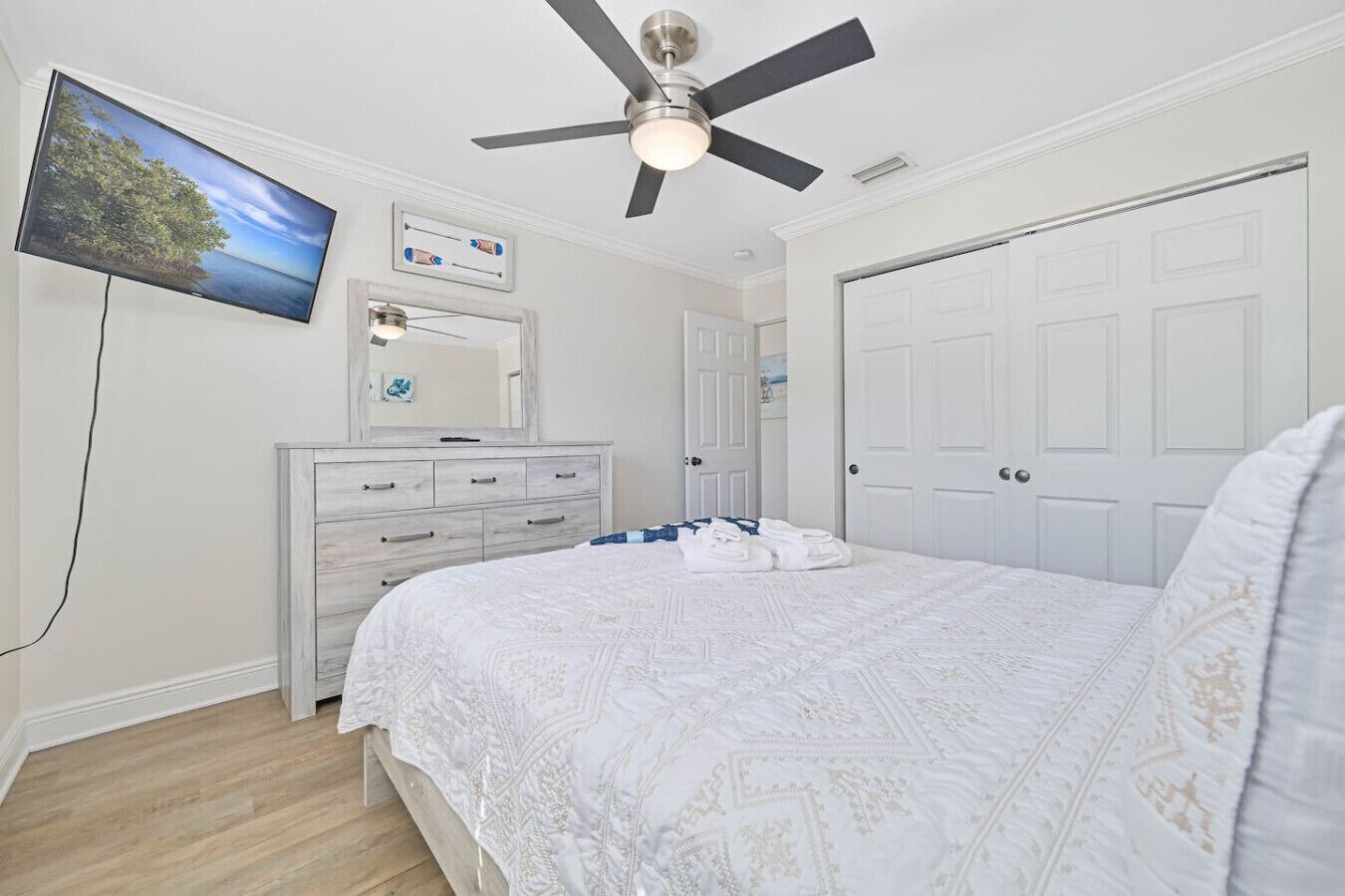 1 bedroom, iron/ironing board, travel crib, free WiFi
