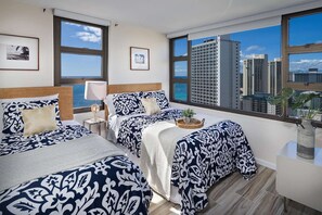 1 bedroom, desk, iron/ironing board, free WiFi - 31st Fl Waikiki Banyan | Parking | AC | Partial-Ocean Views (Honolulu)