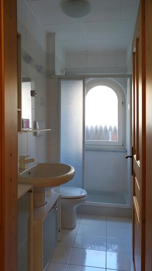 Shower, hair dryer, towels - Apartment 'La Capinera Canazei' with Mountain View, Balcony & Wi-Fi (Mazzin)
