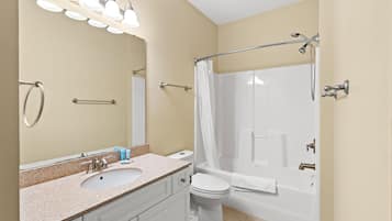 Ducha, toallas y champú