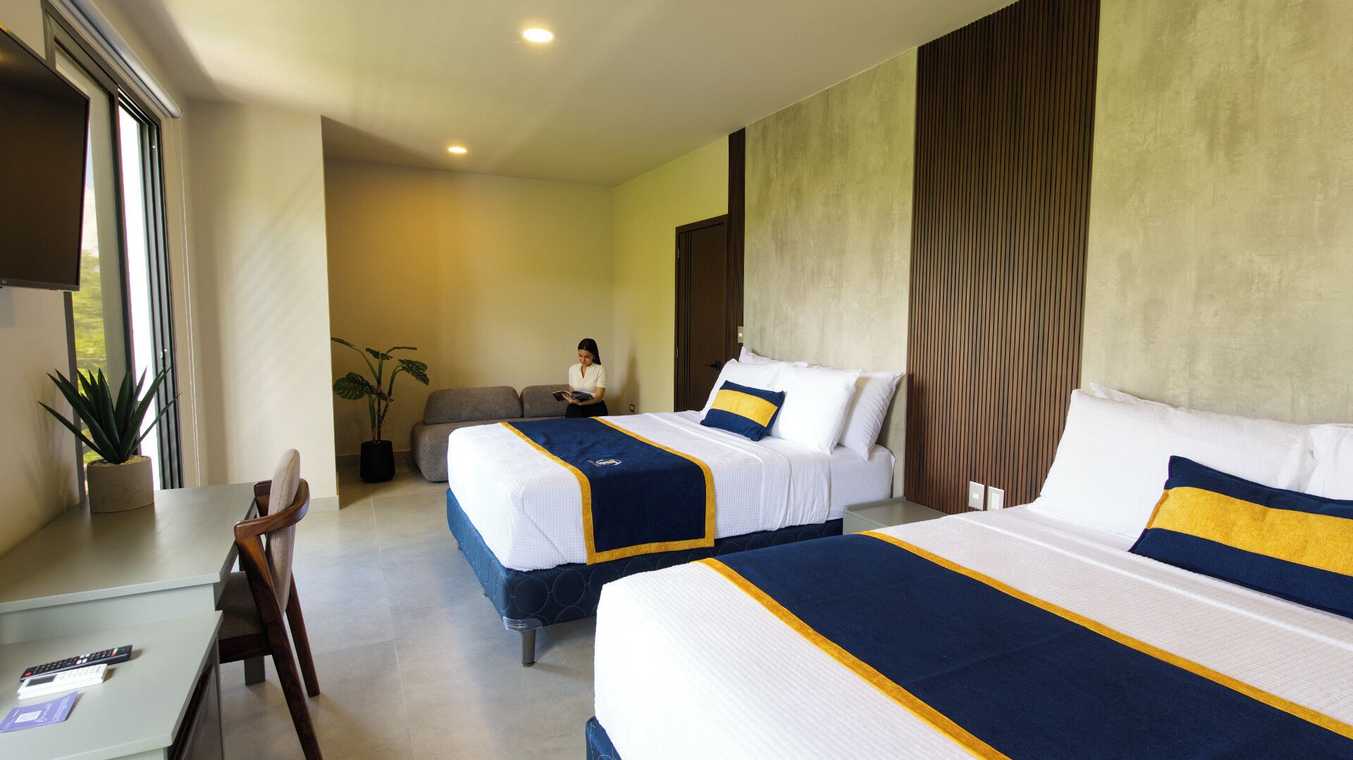 Superior Double Room, 2 Queen Beds | Minibar, desk, blackout drapes, iron/ironing board