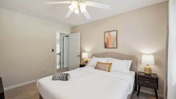 4 bedrooms, iron/ironing board, travel cot, WiFi