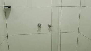 Shower, free toiletries, towels, toilet paper