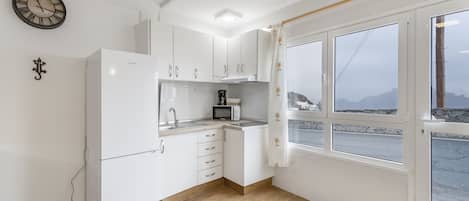 Réfrigérateur, micro-ondes, plaque de cuisson, cafetière/bouilloire