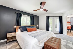 5 habitaciones, tabla de planchar con plancha, wifi y ropa de cama