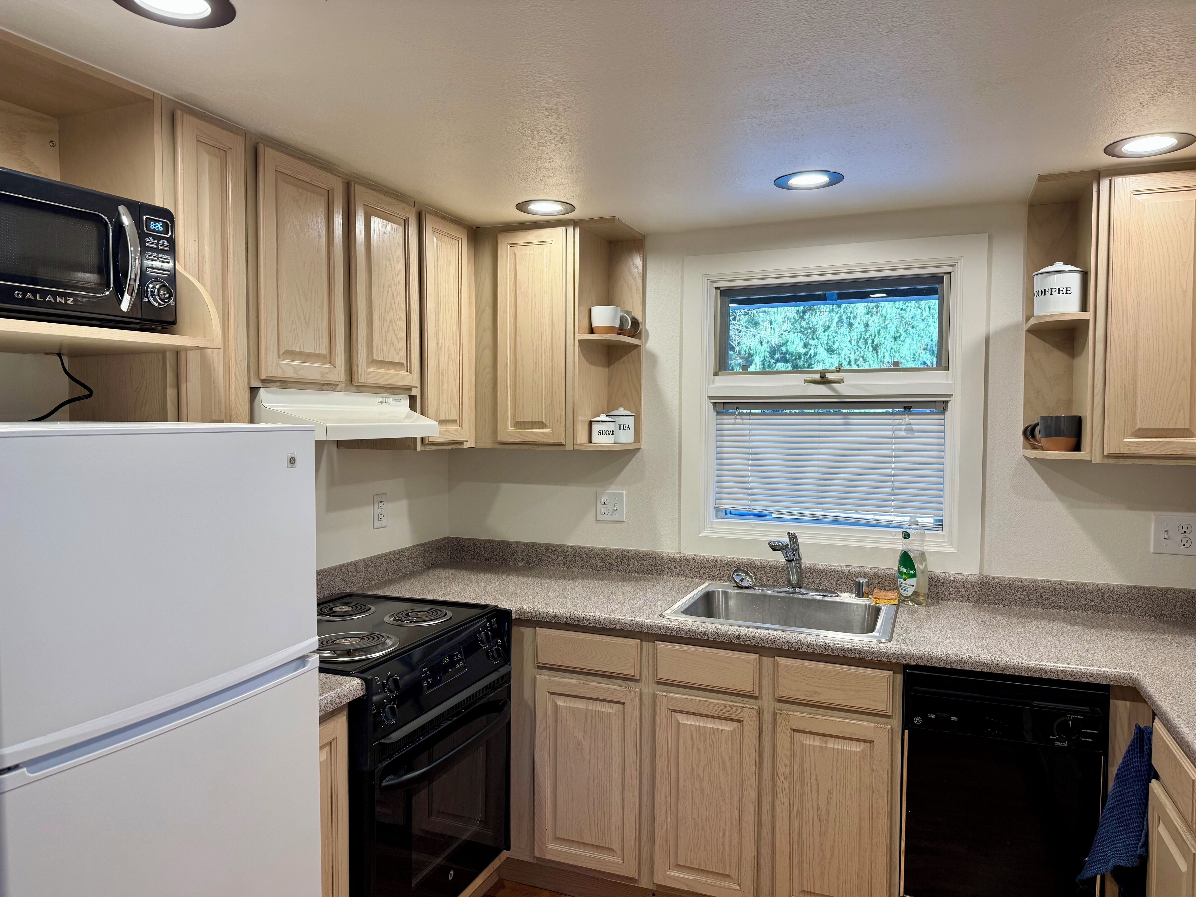 Microwave, oven, stovetop, dishwasher