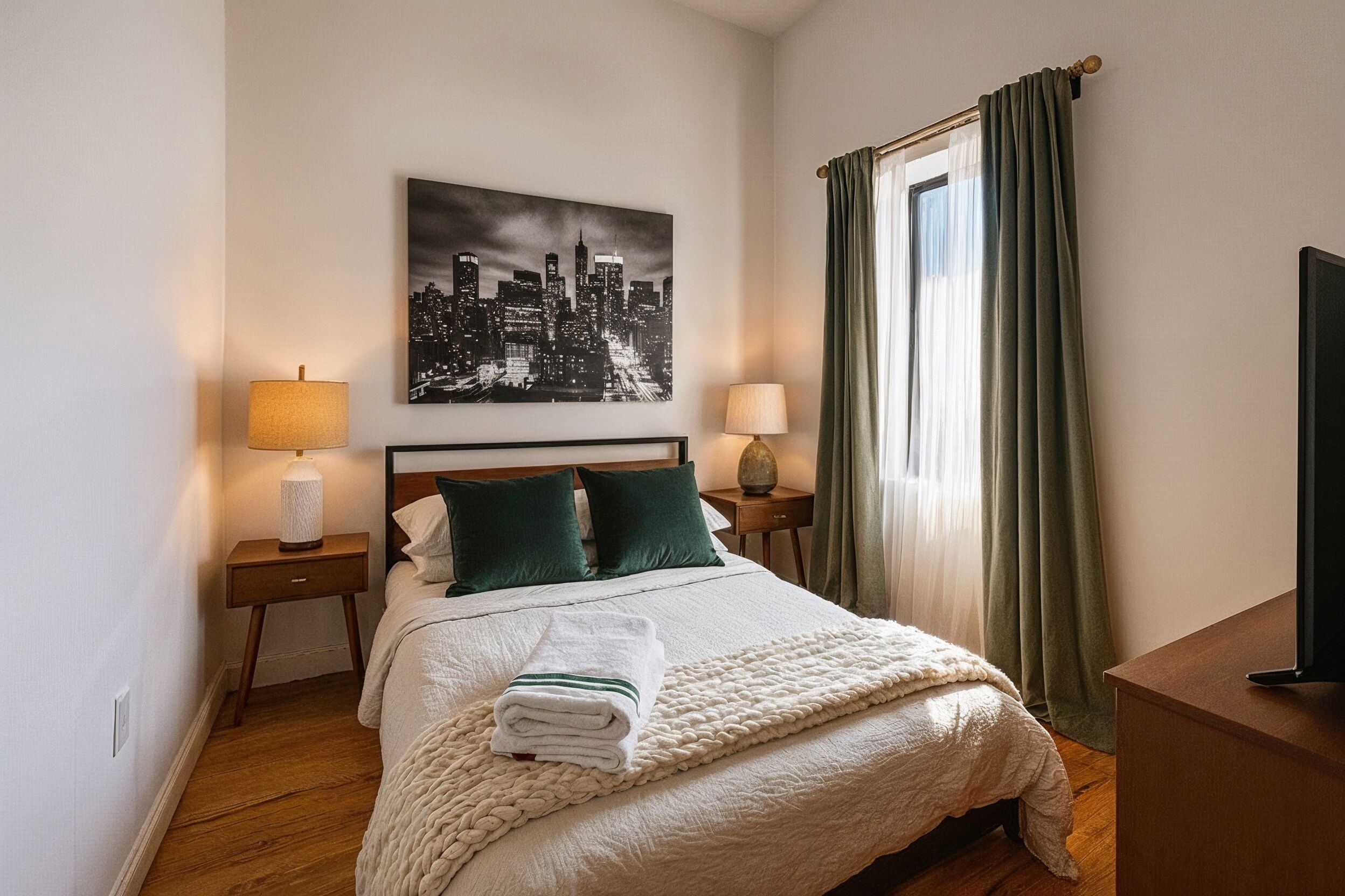 1 soverom, strykejern/-brett, internettilgang og sengetøy