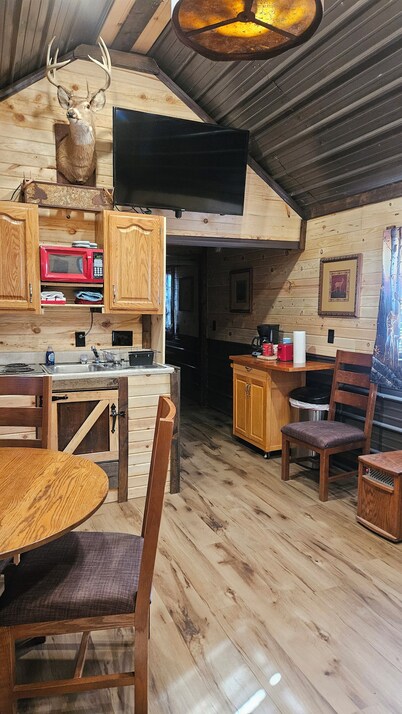 Cabin 1 is a Cozy 2-bedroom cabin  outside wonderful Fair Play with AC and heat