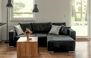 TV, fireplace - Lovely apartment in Röbel with sauna (Röbel)