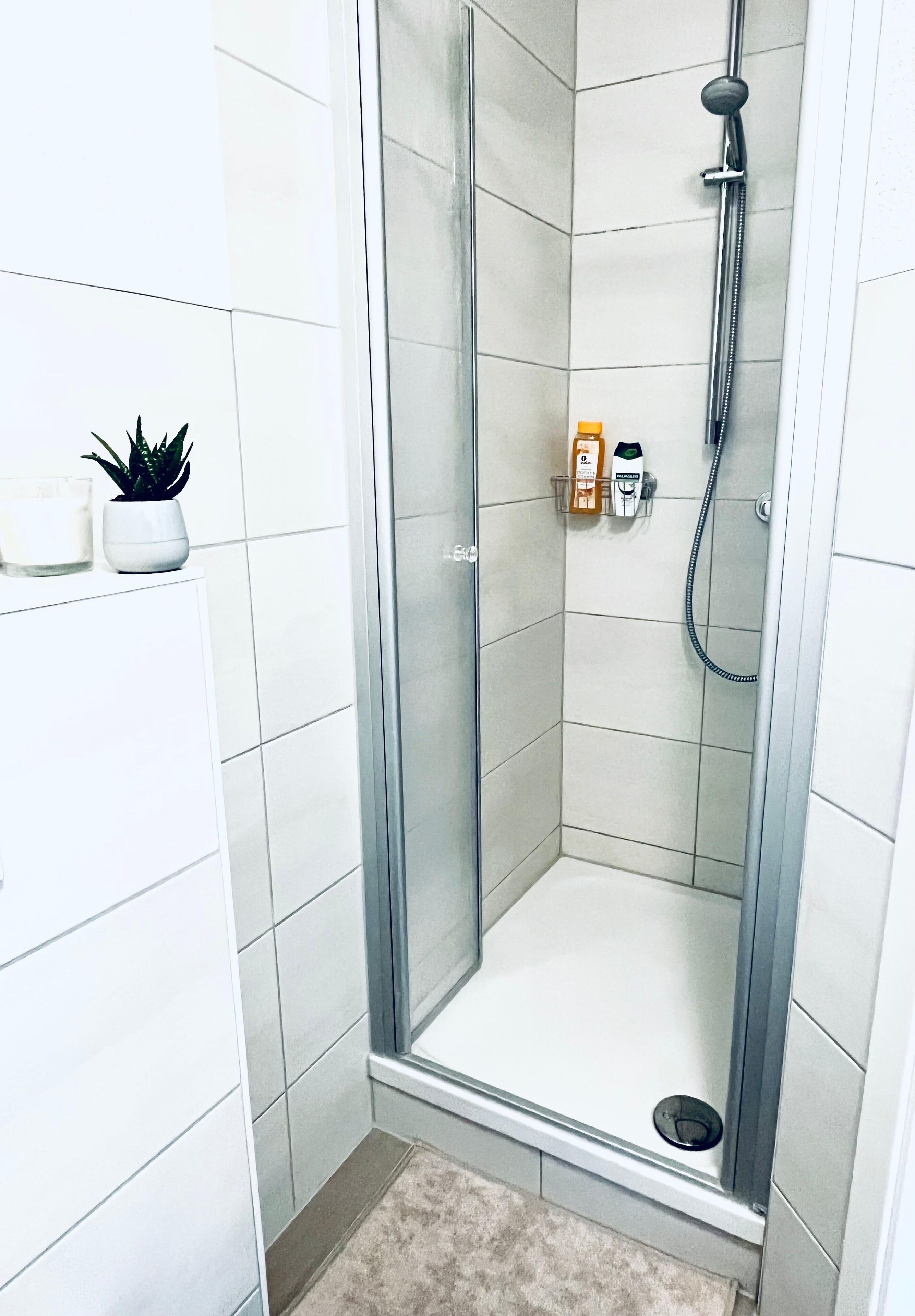 Doccia, asciugacapelli, asciugamani, sapone