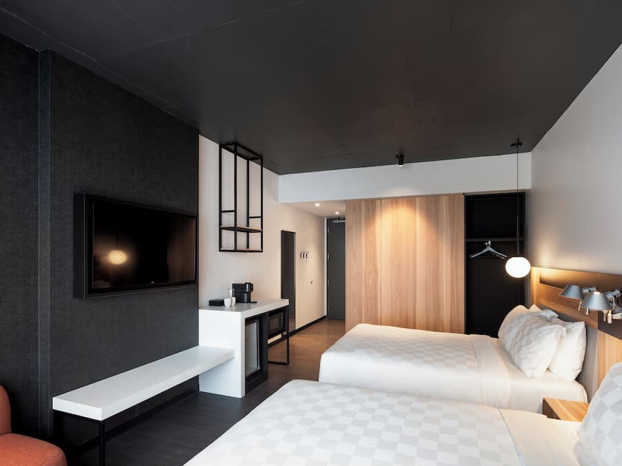 Standard Double Room, 2 Queen Beds | Desk, blackout curtains, soundproofing, iron/ironing board