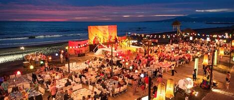 Outdoor banquet area